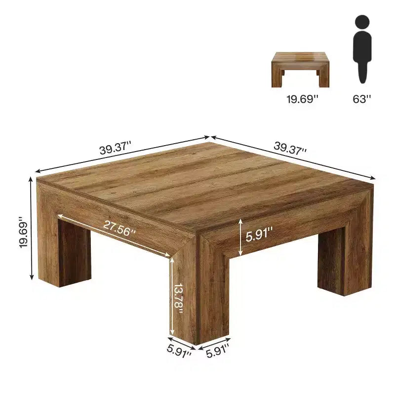 Coffee Table, Farmhouse Square Accent Center Cocktail Table