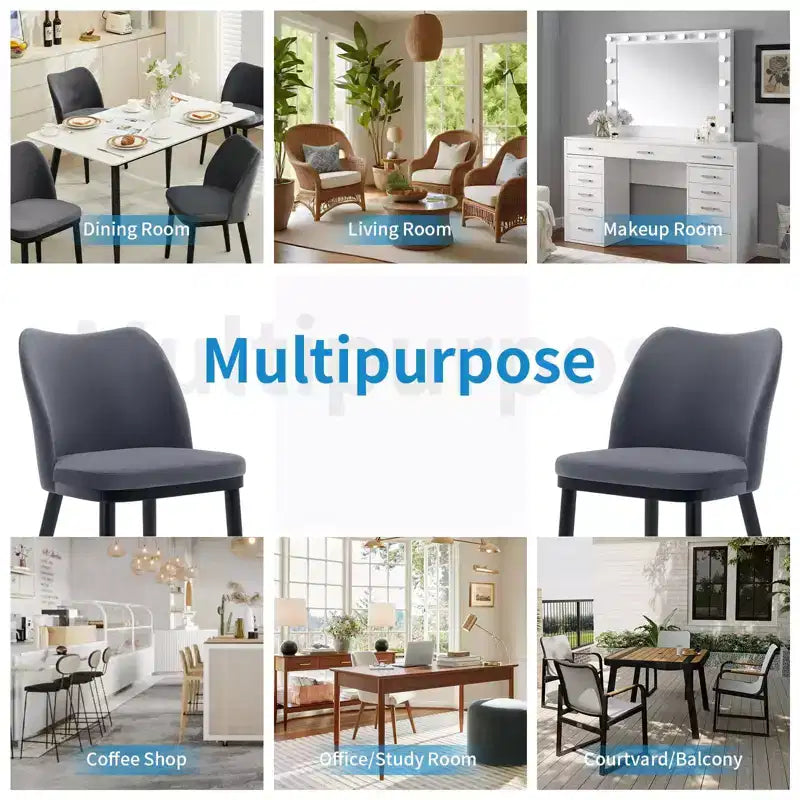 Dining Chairs, Upholstered Fabric Dining Room Side Chairs, Chair for Dining Table with Padded Seat and Wood Legs-Modern Dining Chairs