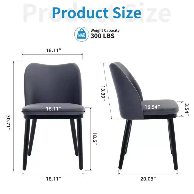 Dining Chairs, Upholstered Fabric Dining Room Side Chairs, Chair for Dining Table with Padded Seat and Wood Legs-Modern Dining Chairs