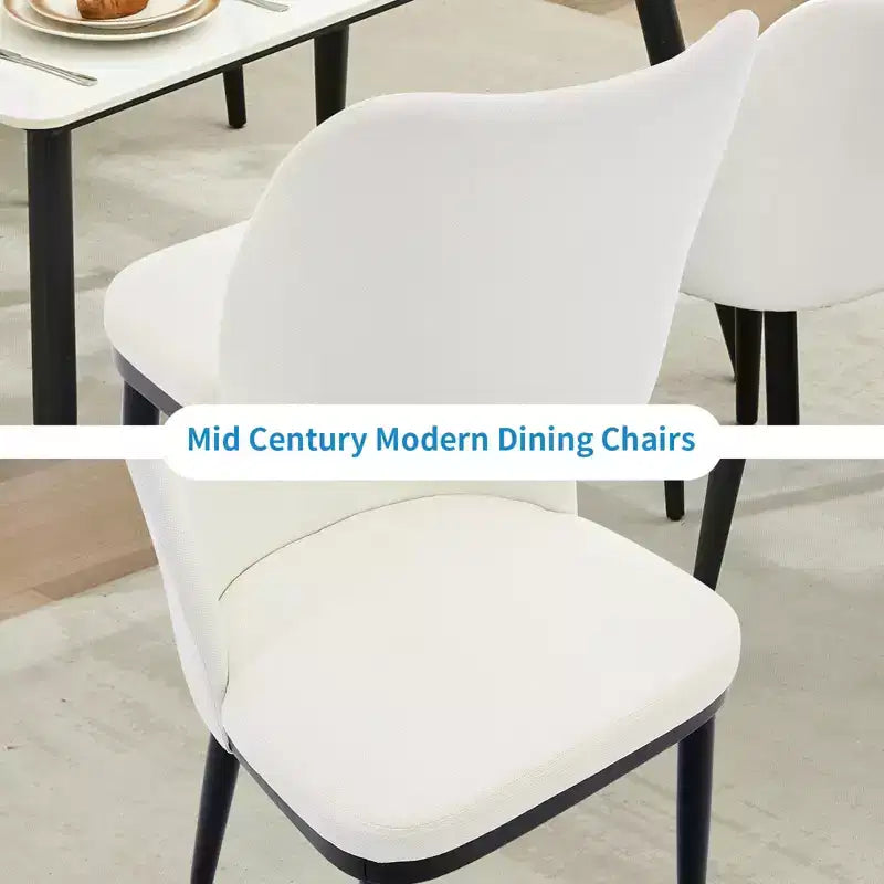 Dining Chairs, Upholstered Fabric Dining Room Side Chairs, Chair for Dining Table with Padded Seat and Wood Legs-Modern Dining Chairs