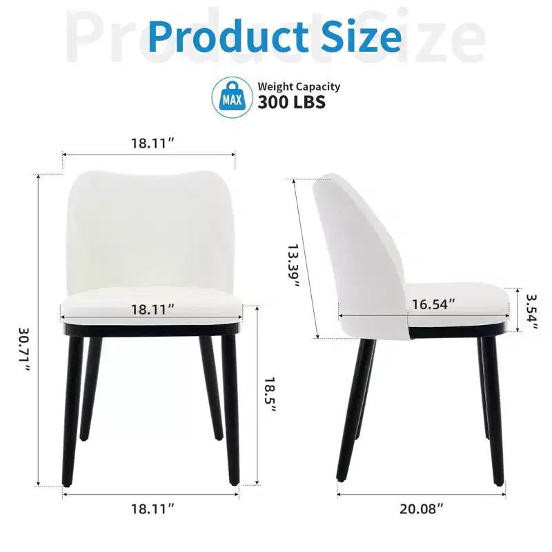 Dining Chairs, Upholstered Fabric Dining Room Side Chairs, Chair for Dining Table with Padded Seat and Wood Legs-Modern Dining Chairs