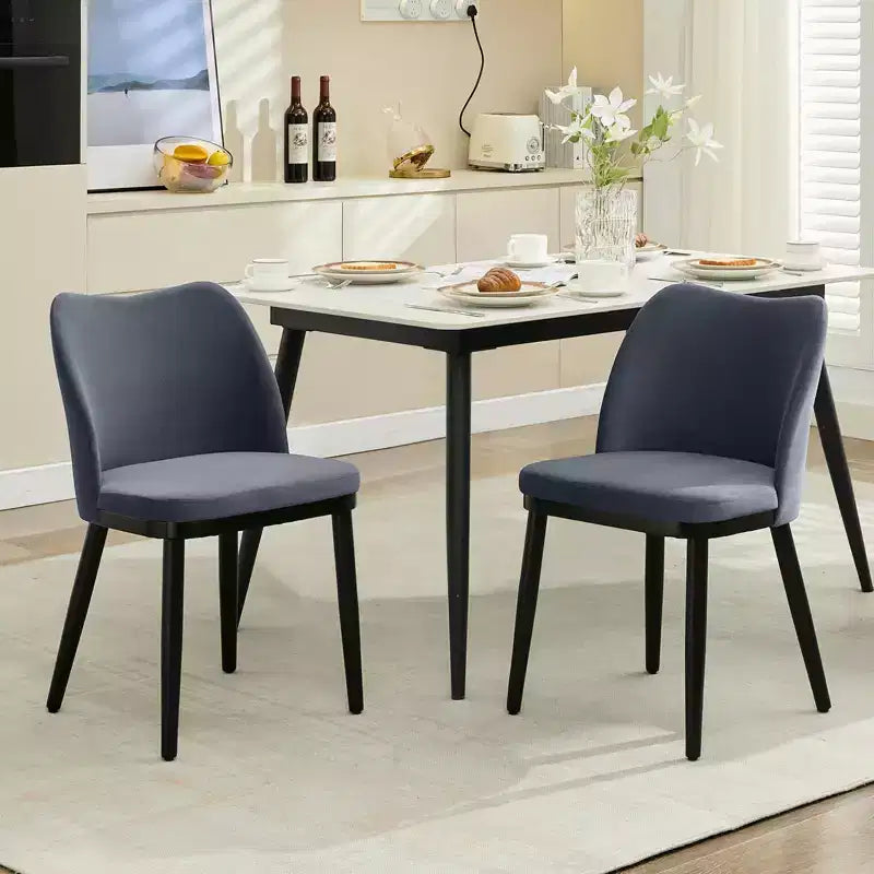 Dining Chairs, Upholstered Fabric Dining Room Side Chairs, Chair for Dining Table with Padded Seat and Wood Legs-Modern Dining Chairs