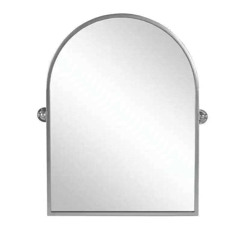 HomeRoots 36 Silver Metal Arch Tilting Framed Accent Mirror