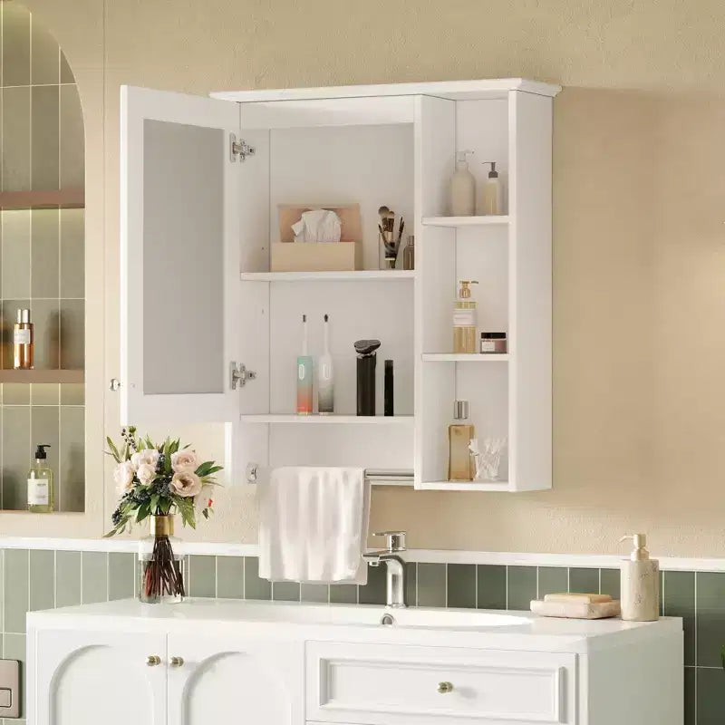 GDFStudio Nataly 24 Minimalist 3-in-1 Bathroom Mirror Cabinet with High-Define Mirror and Tower Bar