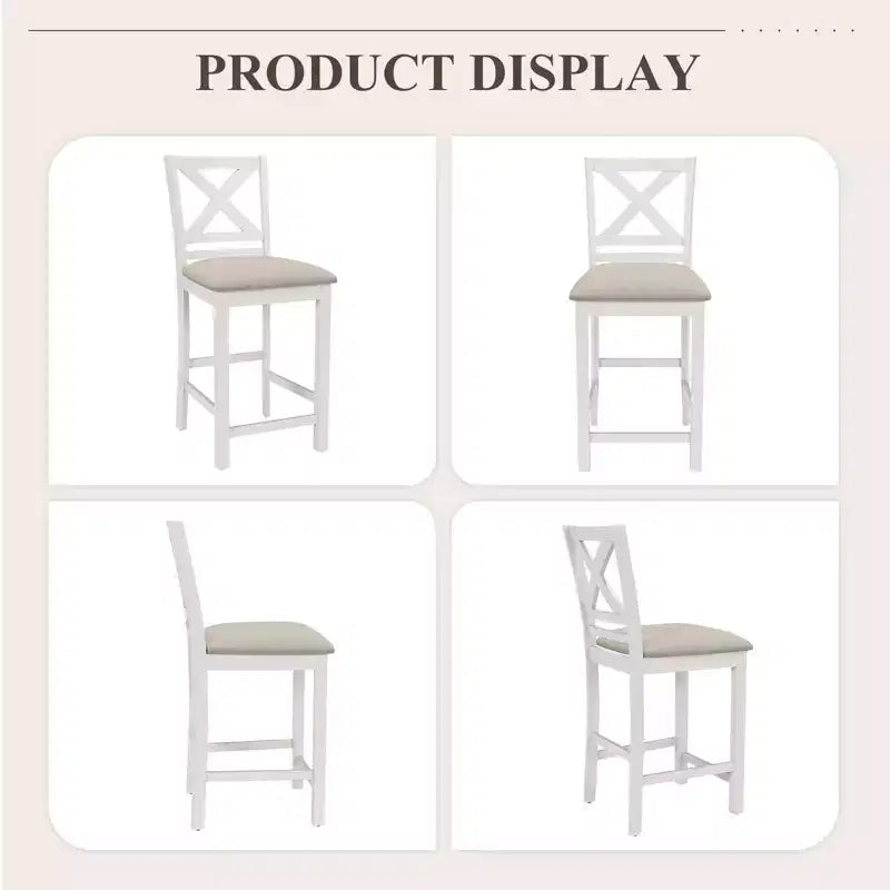 Ergonomic Bar Stools with X-Back Design, Breathable Fabric Comfortable Footrest for Dining Room, Bar, Restaurant, Caf