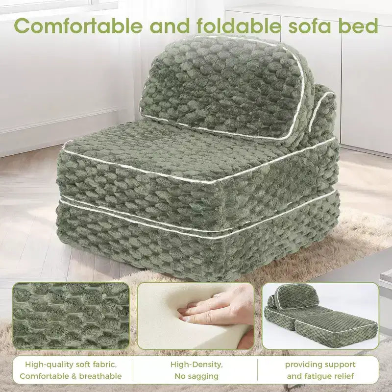 Ora Maison Convertible Sleeper Chair  Foldable Floor Sofa Bed with Pillow for Gaming & Nap