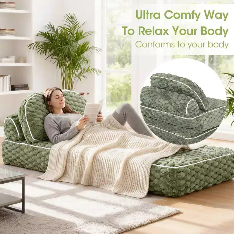 Ora Maison Convertible Sleeper Chair  Foldable Floor Sofa Bed with Pillow for Gaming & Nap