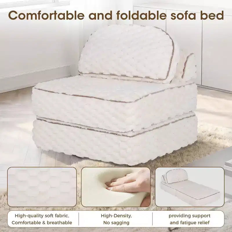 Ora Maison Convertible Sleeper Chair  Foldable Floor Sofa Bed with Pillow for Gaming & Nap
