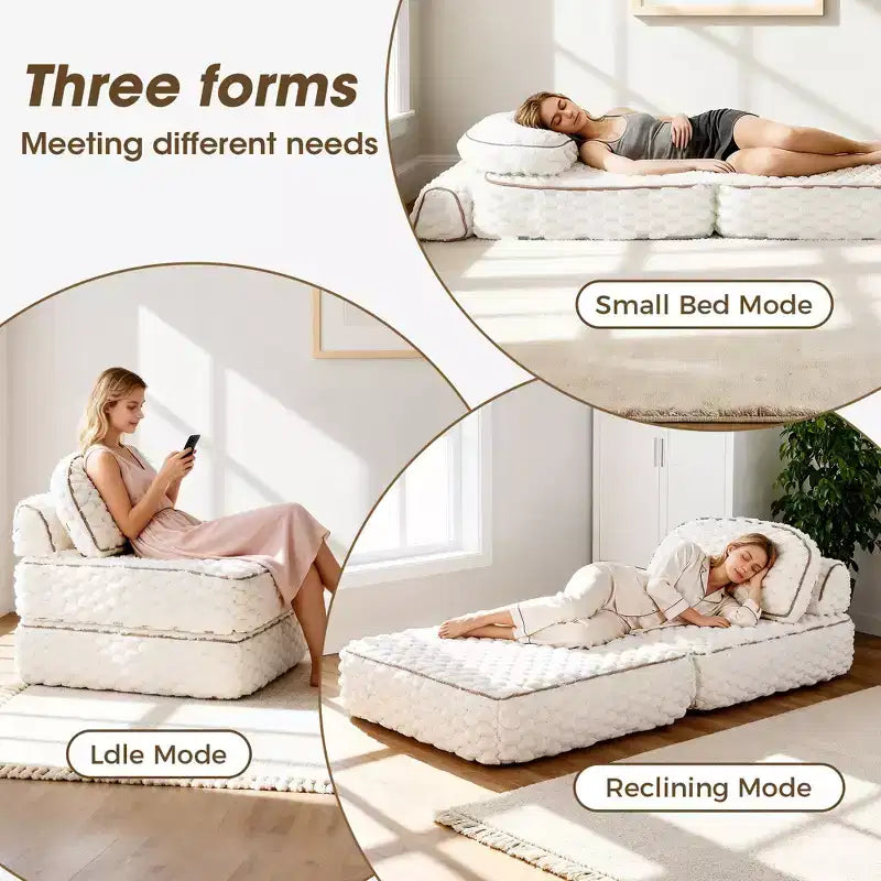Ora Maison Convertible Sleeper Chair  Foldable Floor Sofa Bed with Pillow for Gaming & Nap