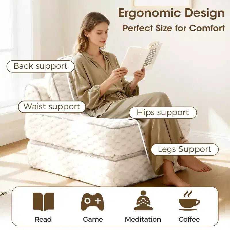 Ora Maison Convertible Sleeper Chair  Foldable Floor Sofa Bed with Pillow for Gaming & Nap