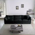 MAYEERTY Free Combination Comfy Upholstery Modular Overside L Shaped Sofa with Reversible Ottoman Black