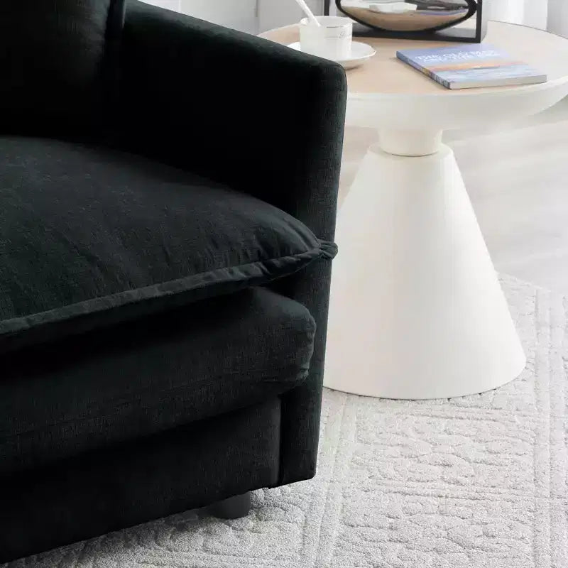 MAYEERTY Free Combination Comfy Upholstery Modular Overside L Shaped Sofa with Reversible Ottoman Black