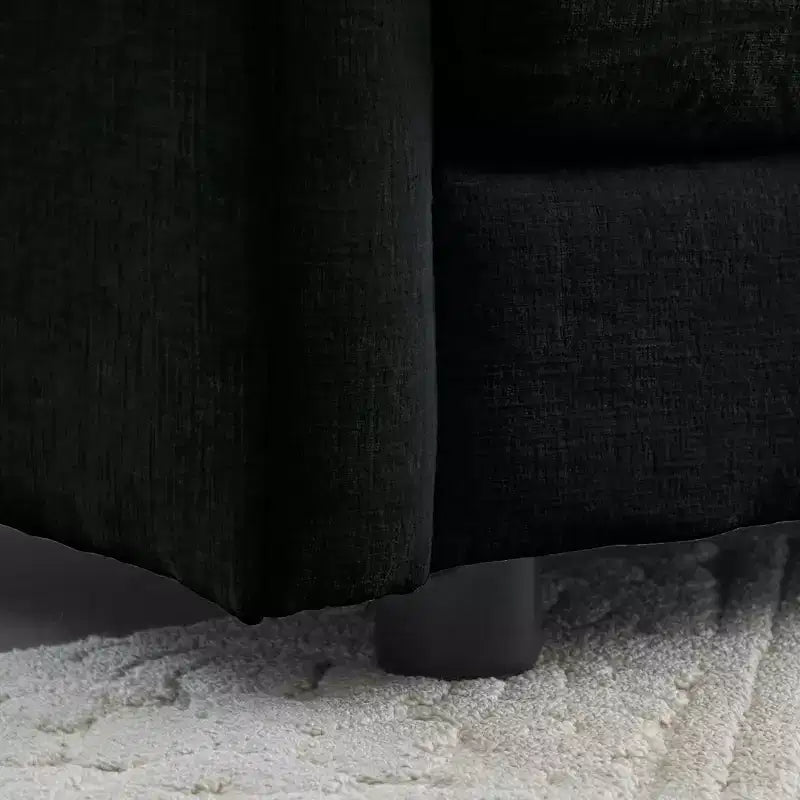 MAYEERTY Free Combination Comfy Upholstery Modular Overside L Shaped Sofa with Reversible Ottoman Black