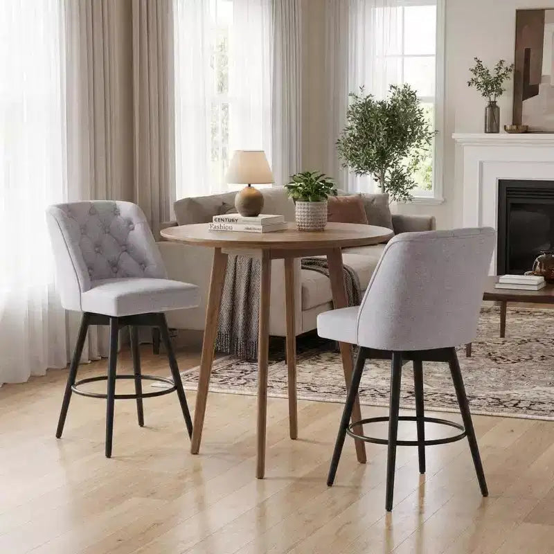 Swivel Bar Stools with Backs,26 Counter Height Bar Stools Set of 2,Modern Kitchen Island Chairs for Kitchen Island