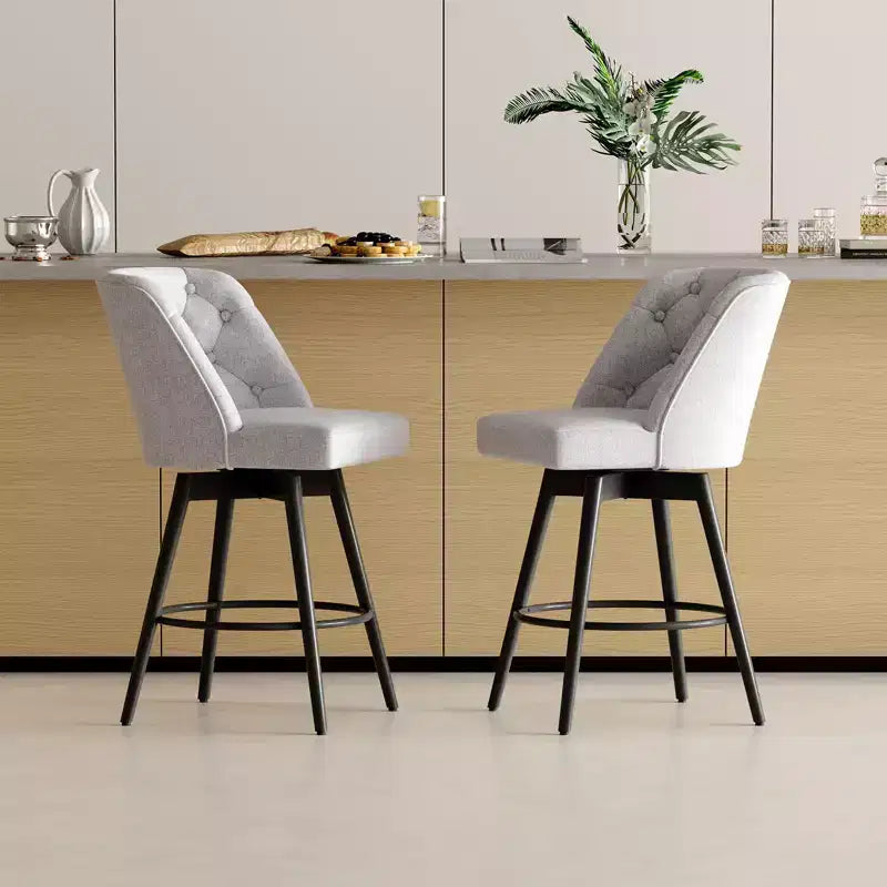 Swivel Bar Stools with Backs,26 Counter Height Bar Stools Set of 2,Modern Kitchen Island Chairs for Kitchen Island