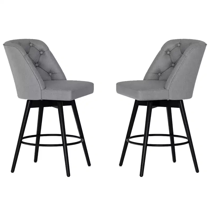 Swivel Bar Stools with Backs,26 Counter Height Bar Stools Set of 2,Modern Kitchen Island Chairs for Kitchen Island