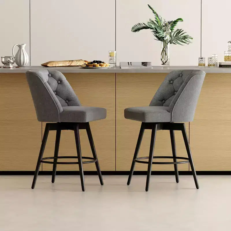 Swivel Bar Stools with Backs,26 Counter Height Bar Stools Set of 2,Modern Kitchen Island Chairs for Kitchen Island