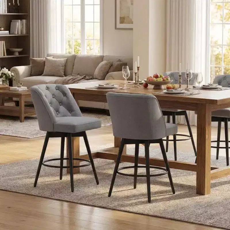 Swivel Bar Stools with Backs,26 Counter Height Bar Stools Set of 2,Modern Kitchen Island Chairs for Kitchen Island