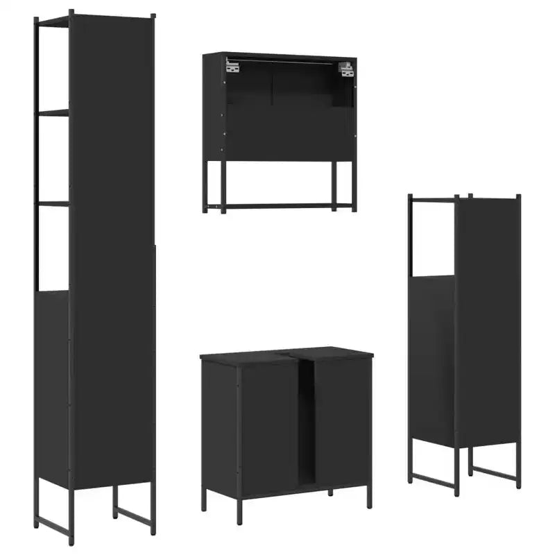 vidaXL Bathroom Furniture Set with Shelf 4 pcs Engineered wood Modern Indoor