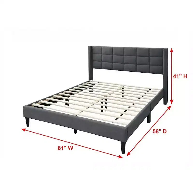 GDFStudio Lucas Modern Velvet Upholstered Platform Bed with Headboard