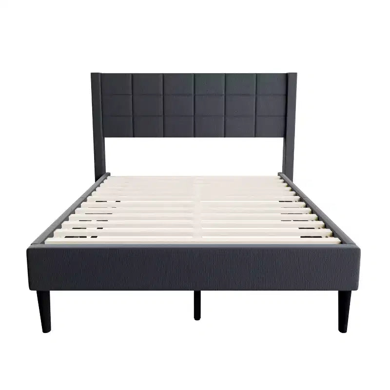 GDFStudio Lucas Modern Velvet Upholstered Platform Bed with Headboard