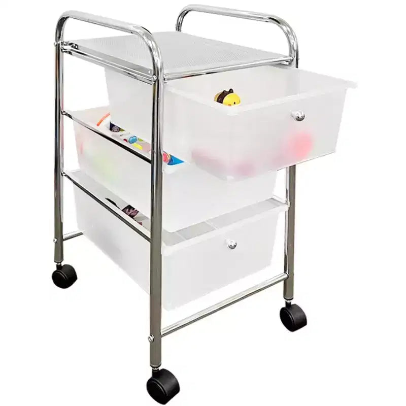 BrylaneHome 3-Drawer Rolling Storage Cart