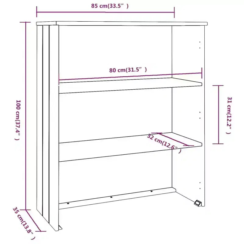 Rustic Solid Wood Top for Highboard