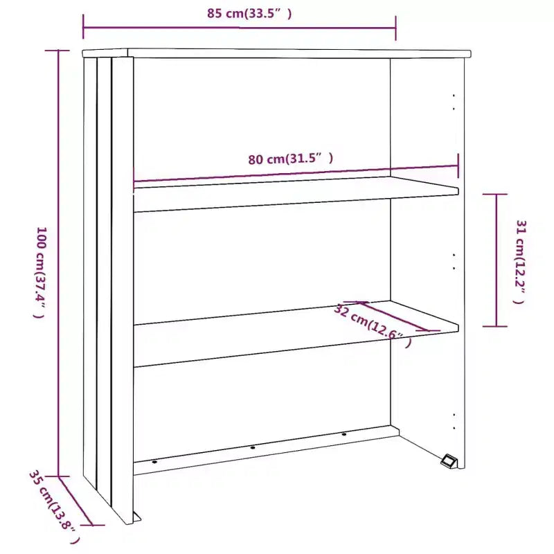 Rustic Solid Wood Top for Highboard