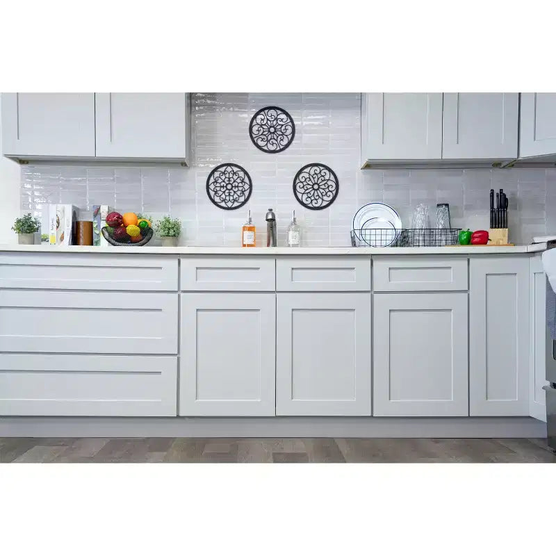 CASAINC 24 W x 30 H x 12 D Shaker Base Kitchen Cabinet, Solid Wood Frame, Water-Based Low-VOC Paint, Soft-Close, RTA, Dove Gray