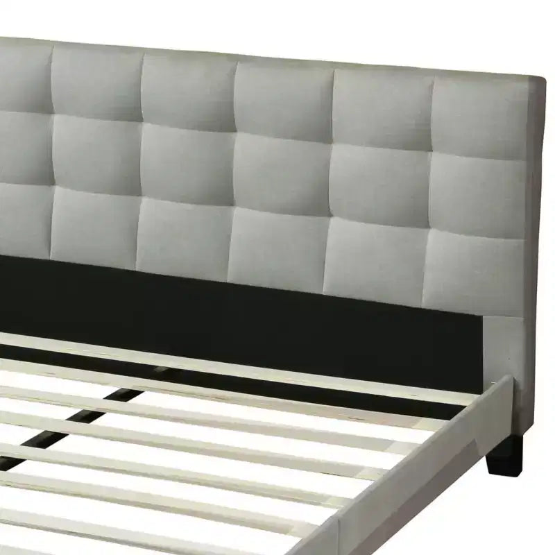 GDFStudio Lucas Contemporary Wood Upholstered Platform Bed With Tufted Headboard