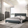 GDFStudio Lucas Contemporary Wood Upholstered Platform Bed With Tufted Headboard