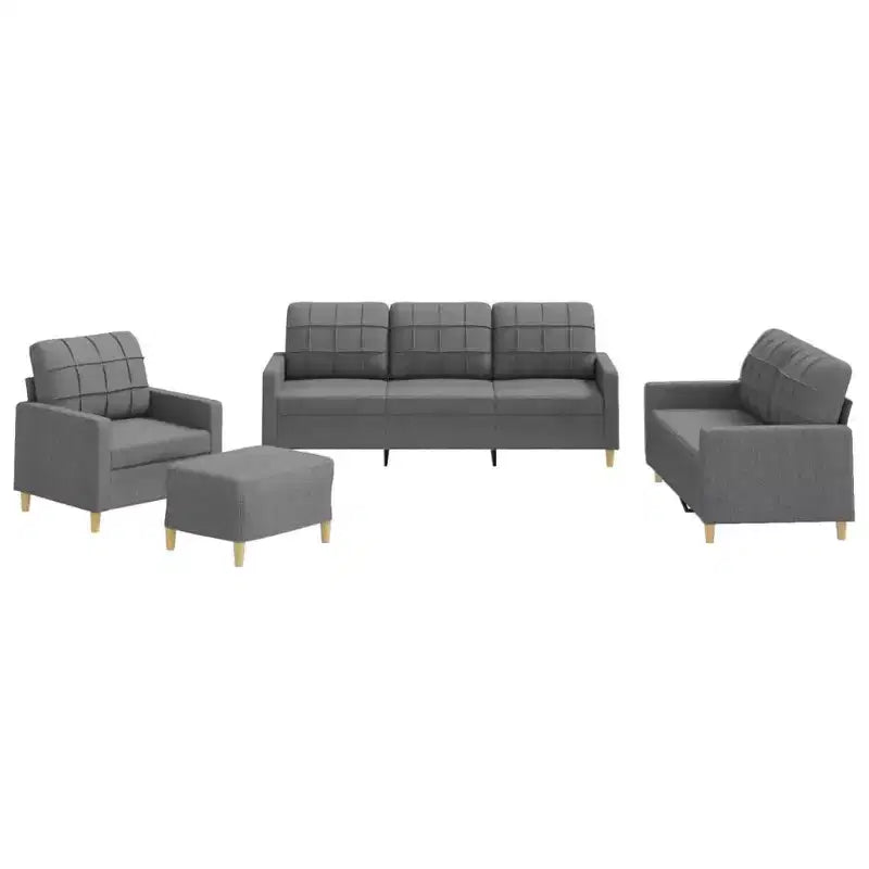 vidaXL Sofa Set Fabric (100% polyester), metal, textilene, plywood