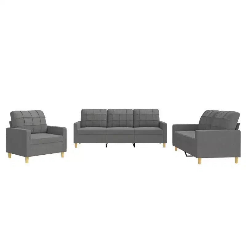 vidaXL Sofa Set Fabric (100% polyester), metal, textilene, plywood