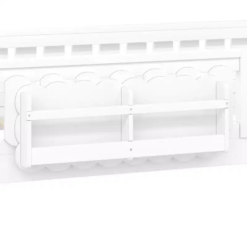 Twin/Full Size Kid Platform Bed Frame Toddler Bed with Guardrail and Storage Shelves - ModernLuxe