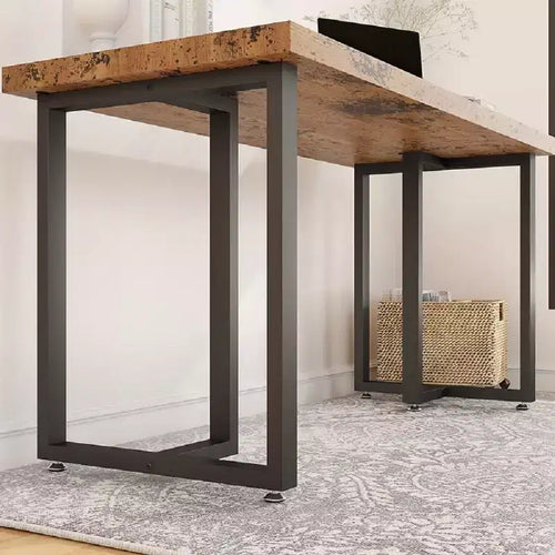 2 Pièces Pieds de Table en Métal 71 x 61 cm Pieds de Bureau Robustes en Forme de T Pieds de Meuble Industriels