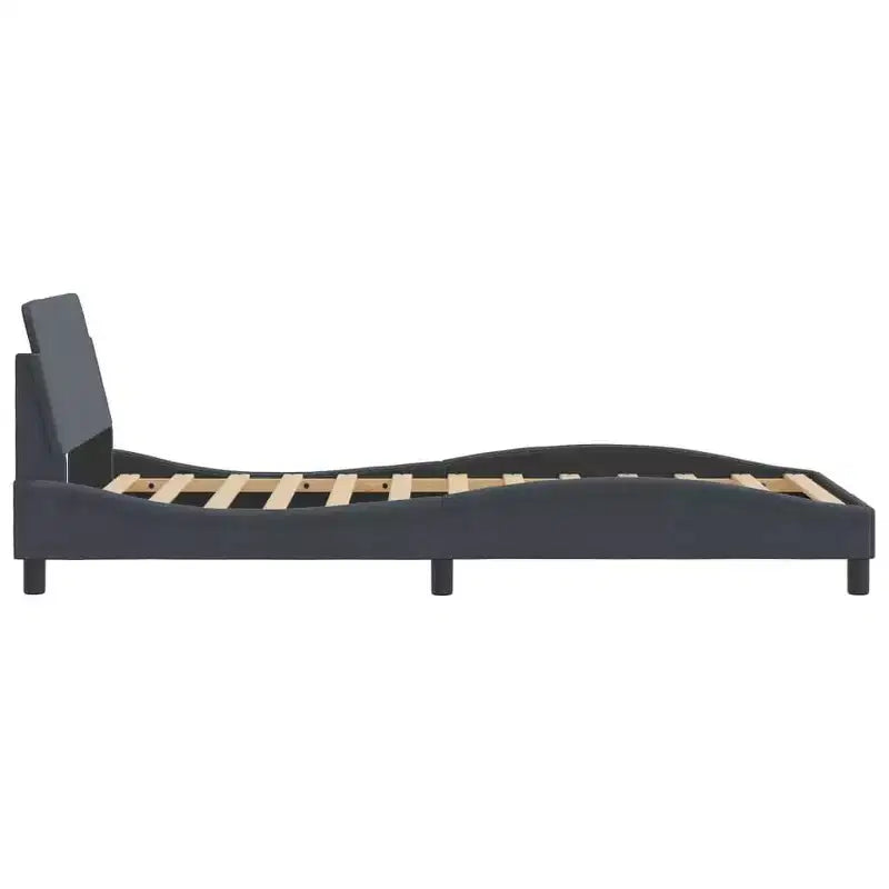 vidaXL Bed FrameVelvet, Metal, Solid Pine Wood, Plywood Queen