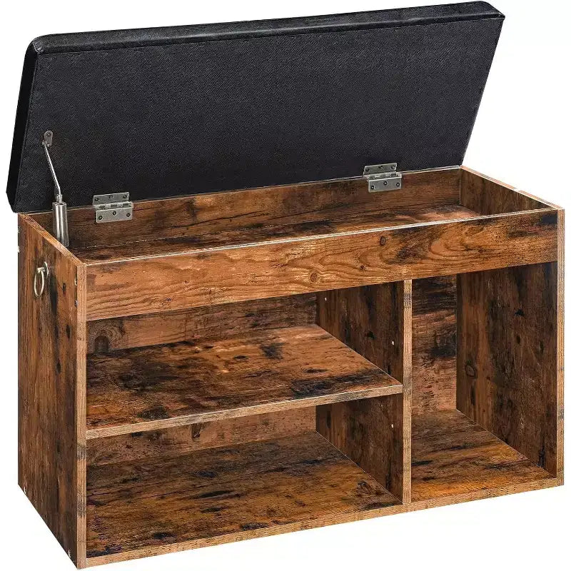 ACOINEL Shoe Storage Bench with Padded Cushion, Entryway Bench with Flip-Open Storage & Adjustable Shelf, Hidden Compartment Shoe Rack