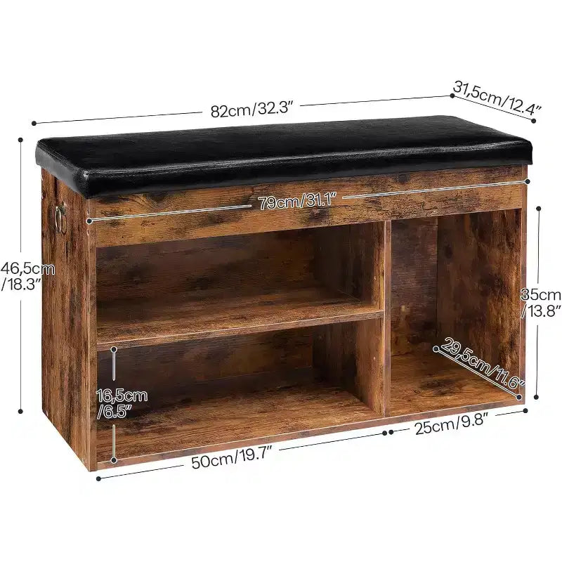ACOINEL Shoe Storage Bench with Padded Cushion, Entryway Bench with Flip-Open Storage & Adjustable Shelf, Hidden Compartment Shoe Rack