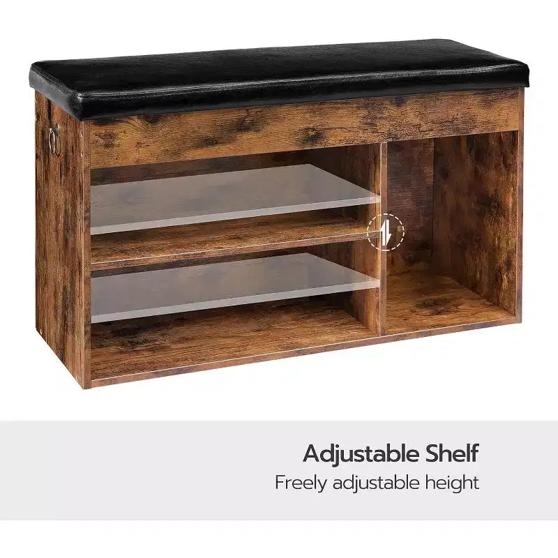 ACOINEL Shoe Storage Bench with Padded Cushion, Entryway Bench with Flip-Open Storage & Adjustable Shelf, Hidden Compartment Shoe Rack