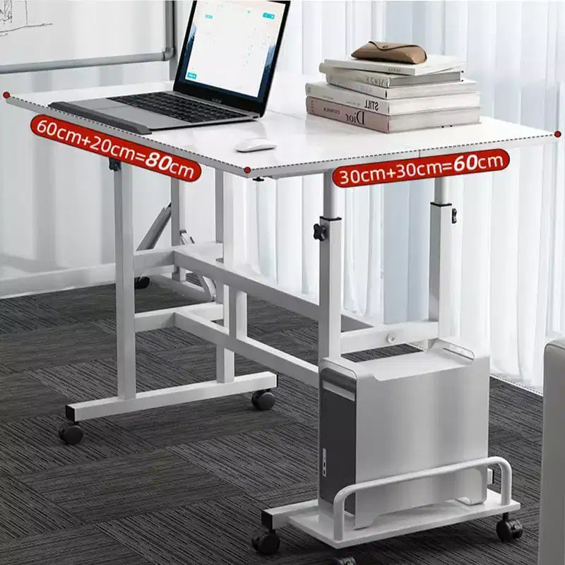 Adjustable Height Wood Computer Desk, Portable Desk, Foldable, for Bedroom, Bedside