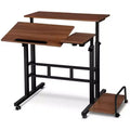 Adjustable Height Wood Computer Desk, Portable Desk, Foldable, for Bedroom, Bedside