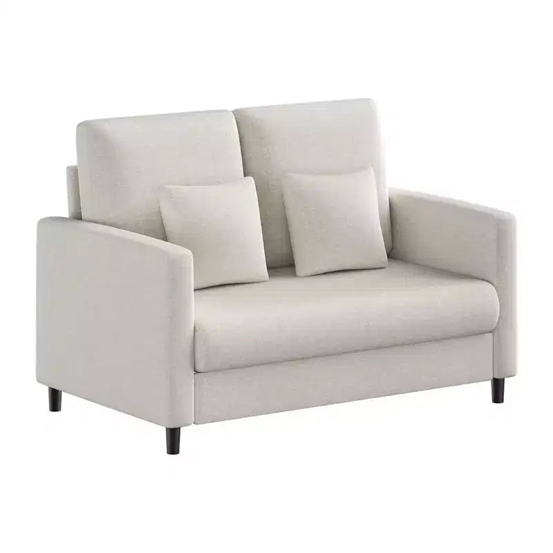 Mid Century Loveseat Sofa for Small Spaces 52, Solid Wood Frame, Tool-Free Assembly