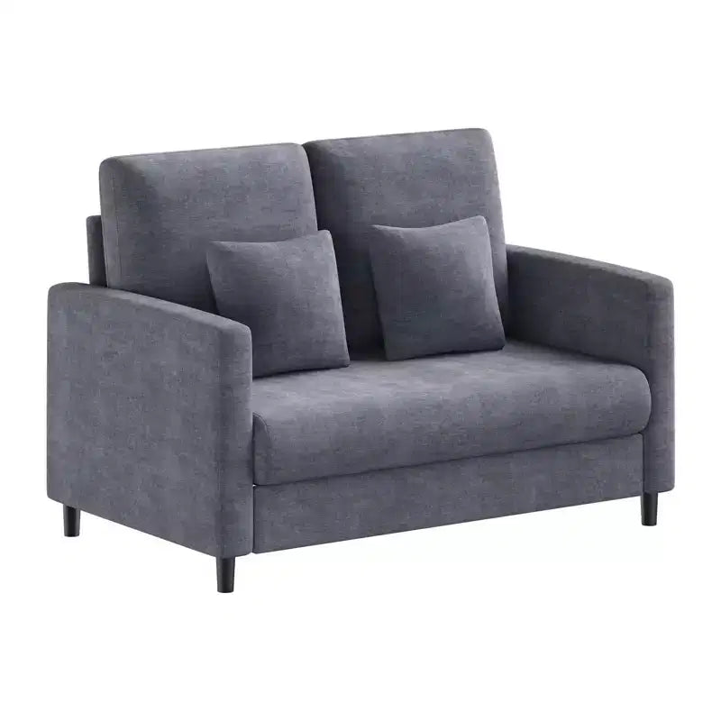 Mid Century Loveseat Sofa for Small Spaces 52, Solid Wood Frame, Tool-Free Assembly