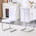 Set of 2 Retro Alligator Skin Upholstered Dining Chairs with Electroplated Metal Legs