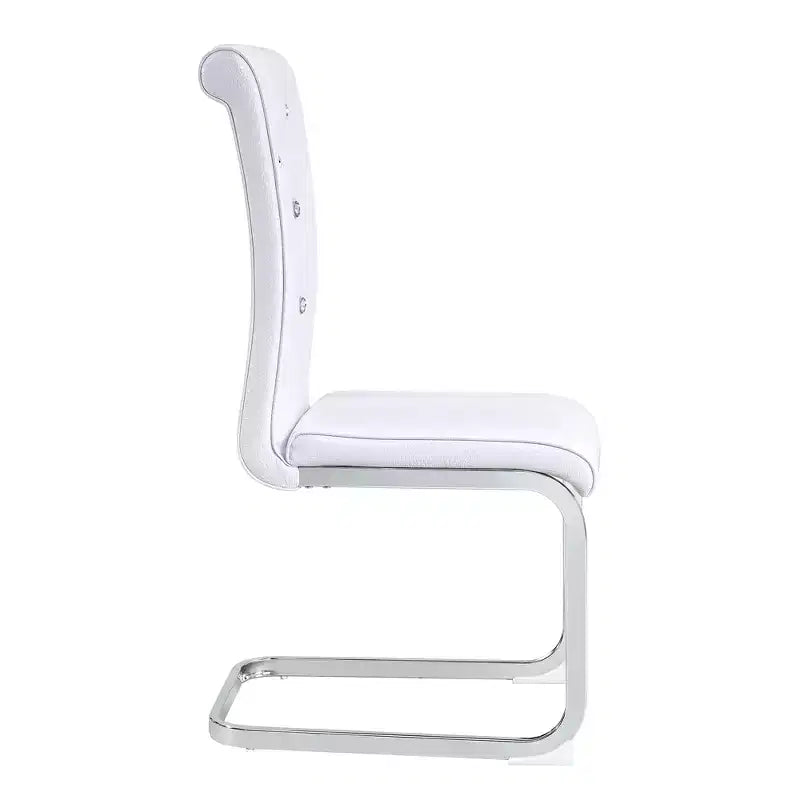 Set of 2 Retro Alligator Skin Upholstered Dining Chairs with Electroplated Metal Legs