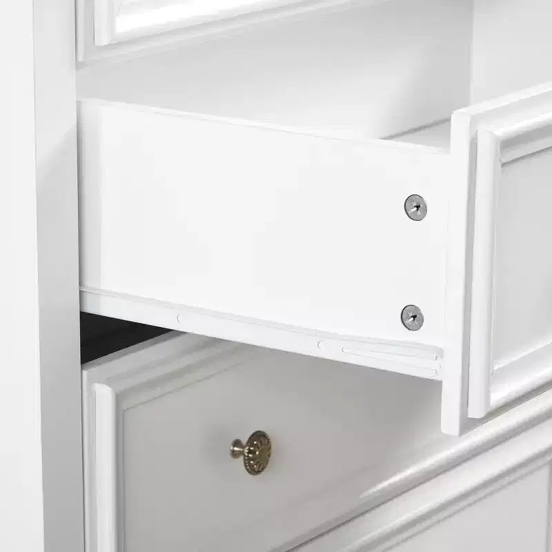 Modern 6 Drawer Dresser with Vintage Carved Flower Handle, for Farmhouse Organizer