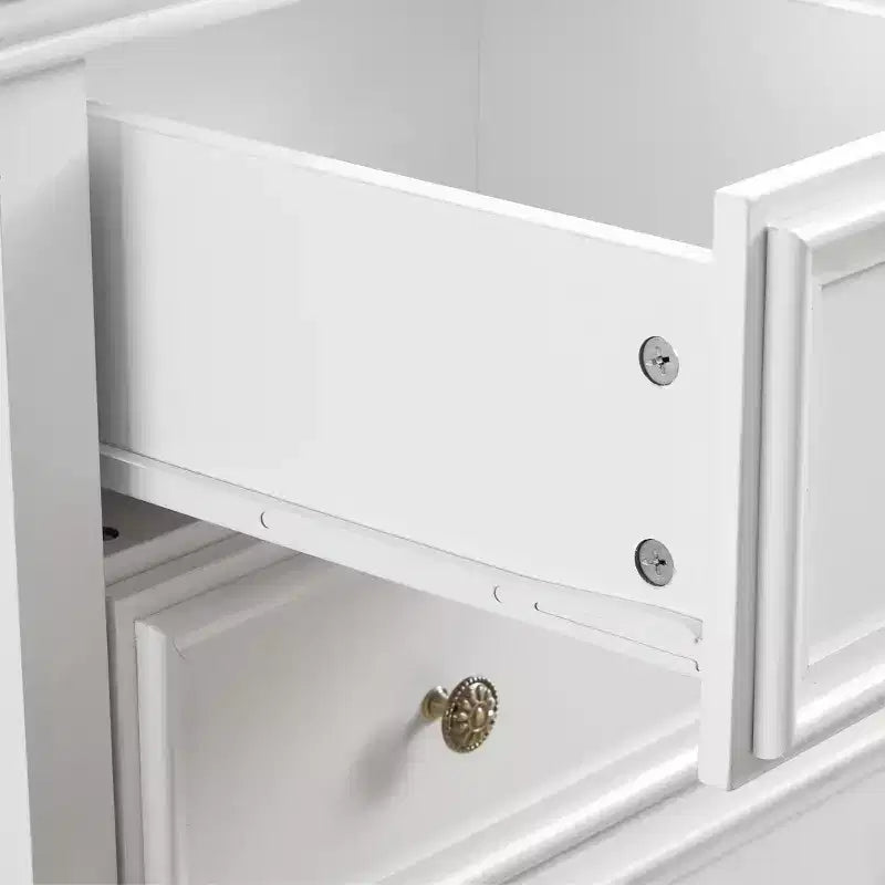 Modern 6 Drawer Dresser with Vintage Carved Flower Handle, for Farmhouse Organizer