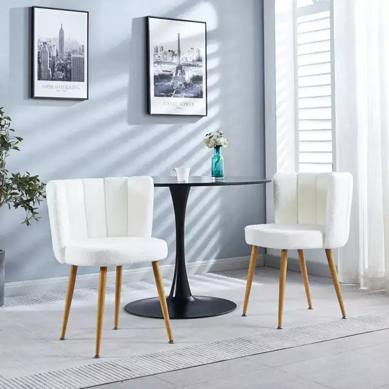 Set of 2 Modern Dining Chairs with Ergonomic Seat Design, Short Hair Cushions, and Comfortable Backrest