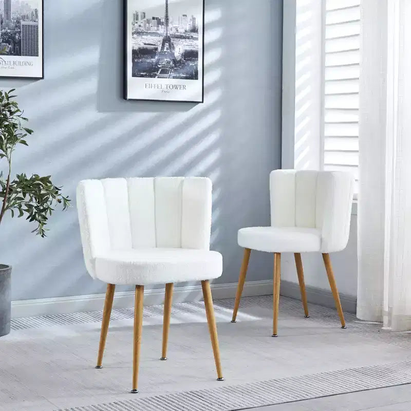 Set of 2 Modern Dining Chairs with Ergonomic Seat Design, Short Hair Cushions, and Comfortable Backrest