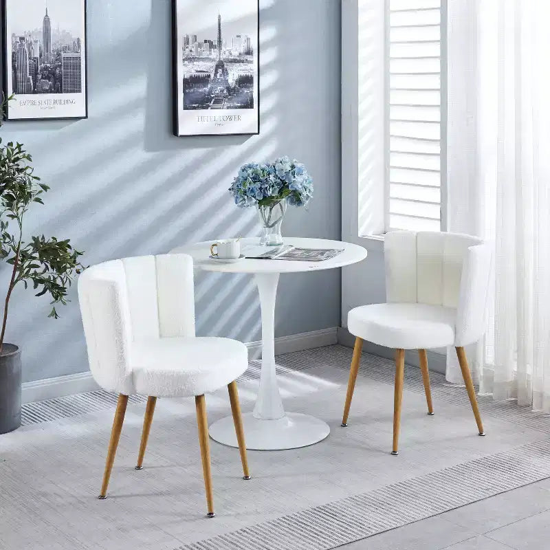 Set of 2 Modern Dining Chairs with Ergonomic Seat Design, Short Hair Cushions, and Comfortable Backrest